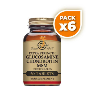 Pack 6x GLUCOSAMINA, CONDROITINA Y MSM 60 CAPSULAS SOLGAR