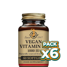 Pack 6x VEGAN VITAMINA D3 1000UI 60CAPSULAS SOLGAR