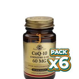 Pack 6x COENZIMA Q10 EN ACEITE 60MG 30 PERLAS SOLGAR