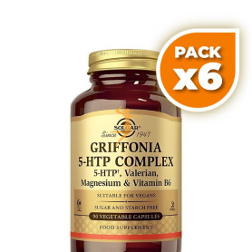 Pack 6x GRIFFONIA 5-HTP COMPLEX 90 CÁPSULAS SOLGAR