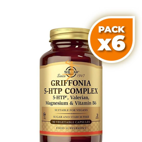 Pack 6x GRIFFONIA 5-HTP COMPLEX 90 CÁPSULAS SOLGAR