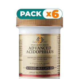Pack 6x ADVANCED ACIDOPHILUS 50 CÁPSULAS SOLGAR
