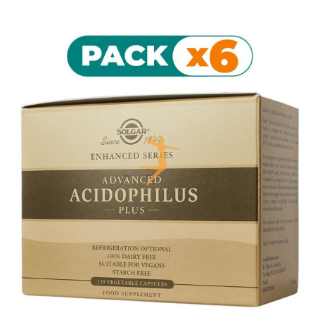 Pack 6x ACIDOPHILUS PLUS AVANZADO 120 CÁPSULAS SOLGAR