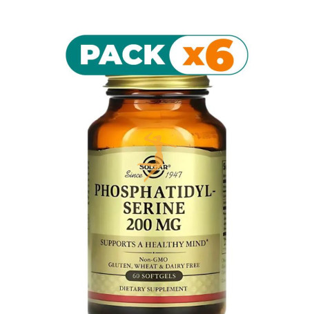 Pack 6x FOSFATIDILSERINA 200MG 60 CÁPSULAS SOLGAR