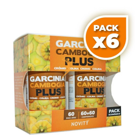 Pack 6x GARCINIA CAMBOGIA PLUS 60+60 COMPRIMIDOS NOVITY