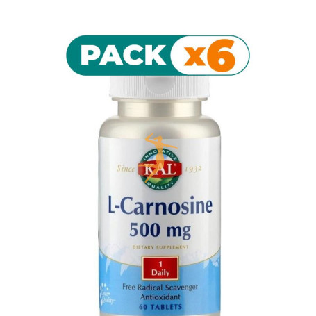 Pack 6x L-CARNOSINE 500Mg. 30 COMPRIMIDOS KAL