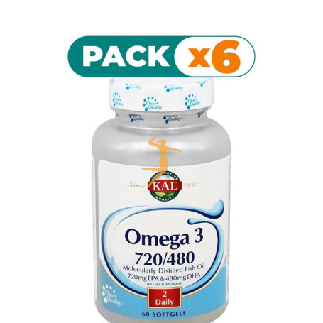Pack 6x OMEGA 3 720/480 60 PERLAS KAL