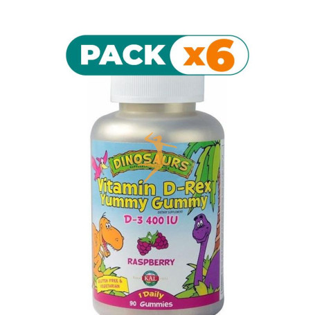 Pack 6x REX VITAMIN D-REX D3 400UI 90 DINOS MASTICABLES KAL