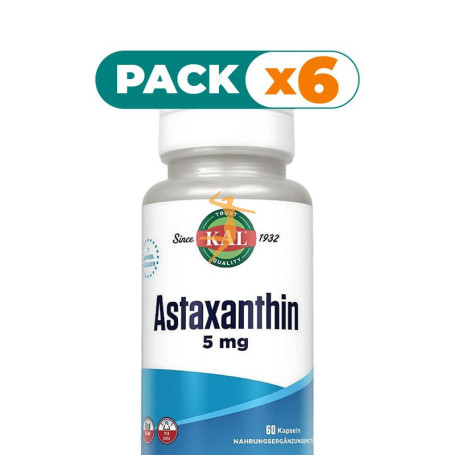 Pack 6x ASTAXANTHIN 5Mg 60 CAPSULAS KAL