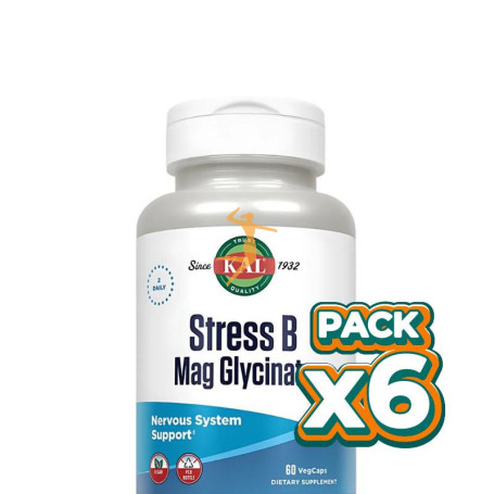 Pack 6x STRESS B MAG GLYCINATE 60 CÁPSULAS VEGETALES KAL