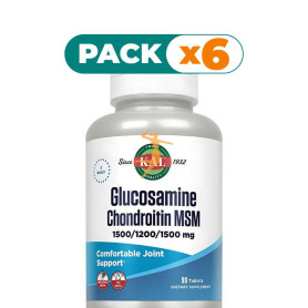 Pack 6x GLUCOSAMINA CONDROITINA MSM 90 COMPRIMIDOS KAL