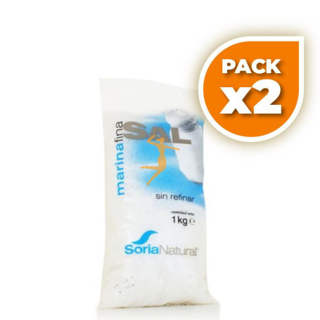 Pack 2x SAL MARINA FINA 1Kg. SORIA NATURAL