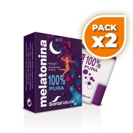 Pack 2x MELATONINA 90 COMPRIMIDOS SORIA NATURAL