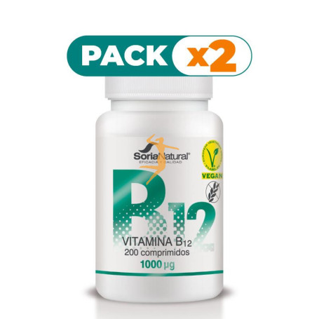Pack 2x VITAMINA B12 250 mgrs. x 200 LIBERACION SOSTENIDA SORIA NATURAL