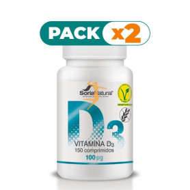 Pack 2x VITAMINA D3 250 mgrs. x 150 LIBERACION SOSTENIDA SORIA NATURAL
