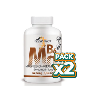 Pack 2x MAGNESIO+VIT. B6 1550mgrs. x 120 LIBERACION SOSTENIDA SORIA NATURAL