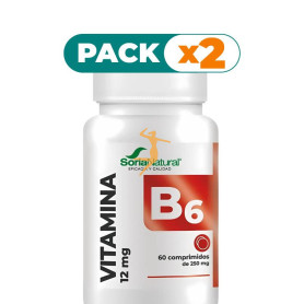 Pack 2x VITAMINA B6 LIBERACIÓN SOSTENIDA 60 COMPRIMIDOS SORIA NATURAL