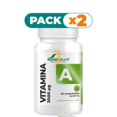 Pack 2x VITAMINA A LIBERACIÓN SOSTENIDA 60 COMPRIMIDOS SORIA NATURAL