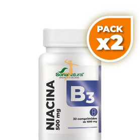 Pack 2x VITAMINA B3 LIBERACIÓN SOSTENIDA 30 COMPRIMIDOS SORIA NATURAL