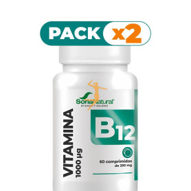 Pack 2x VITAMINA B12 LIBERACIÓN SOSTENIDA 60 COMPRIMIDOS SORIA NATURAL