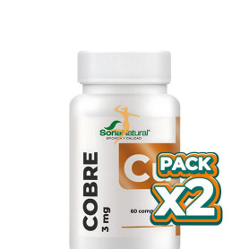 Pack 2x COBRE LIBERACIÓN SOSTENIDA 60 COMPRIMIDOS SORIA NATURAL