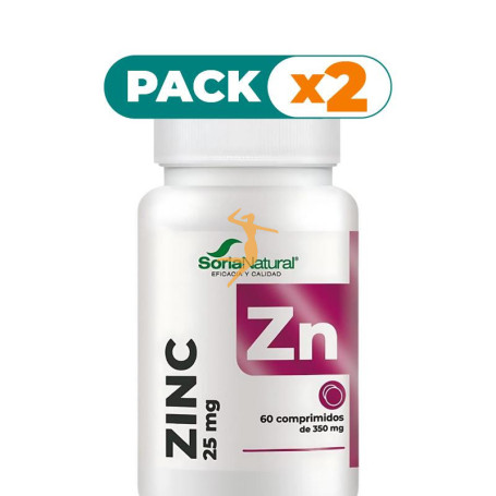 Pack 2x ZINC LIBERACIÓN SOSTENIDA 60 COMPRIMIDOS SORIA NATURAL