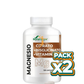 Pack 2x CITRATO MAGNESIO+BISGLICINATO+B6 120 COMPRIMIDOS SORIA NATURAL