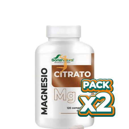 Pack 2x CITRATO DE MAGNESIO 120 COMPRIMIDOS SORIA NATURAL