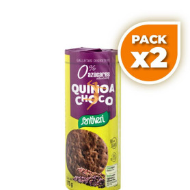Pack 2x GALLETAS DIGESTIVE QUINOA CHOCO 175Gr. SANTIVERI