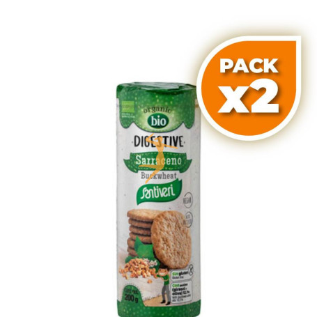Pack 2x GALLETAS DIGESTIVE SARRACENO BIO 200Gr. SANTIVERI
