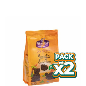 Pack 2x NOGLUT GALLETAS JUNGLA CACAO 100Gr. SANTIVERI