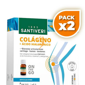Pack 2x COLÁGENO + ÁCIDO HIALURÓNICO 16 VIALES SANTIVERI