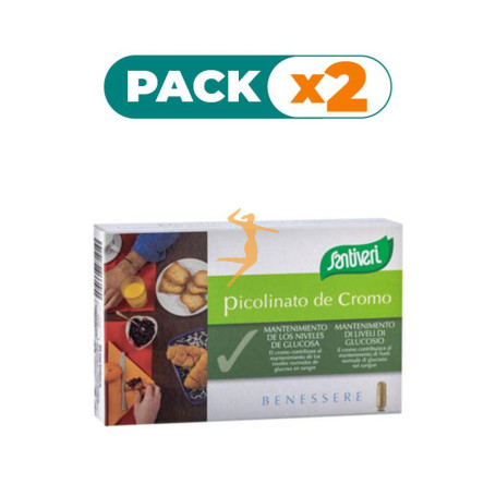 Pack 2x PICOLINATO DE CROMO CÁPSULAS 16Gr. SANTIVERI