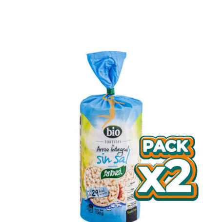 Pack 2x TORTITAS ARROZ SIN SAL BIO 100Gr. SANTIVERI