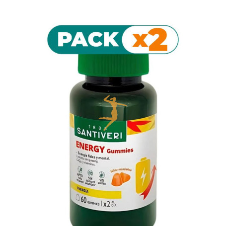 Pack 2x ENERGY GUMMIES 60 GOMINOLAS MASTICABLES SANTIVERI