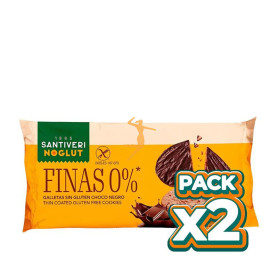 Pack 2x GALLETA FINA 0% SIN GLUTEN CHOCOLATE NEGRO 90G SANTIVERI