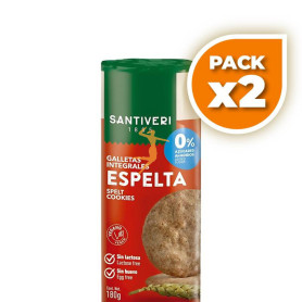 Pack 2x GALLETAS INTEGRALES ESPELTA 0% 180G SANTIVERI