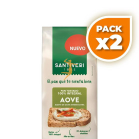 Pack 2x PAN TOSTADO 100% INTEGRAL AOVE 200G SANTIVERI