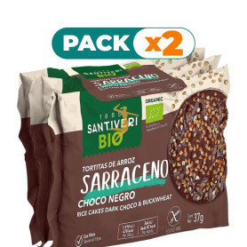Pack 2x TORTITAS DE ARROZ SARRACENI Y CHOCOLATE NEGRO BIO 37G SANTIVERI