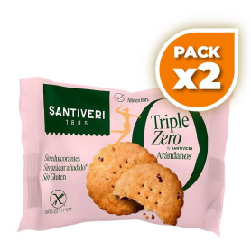 Pack 2x GALLETAS DE ARÁNDANOS TRIPLE ZERO 3 UNIDADES SANTIVERI
