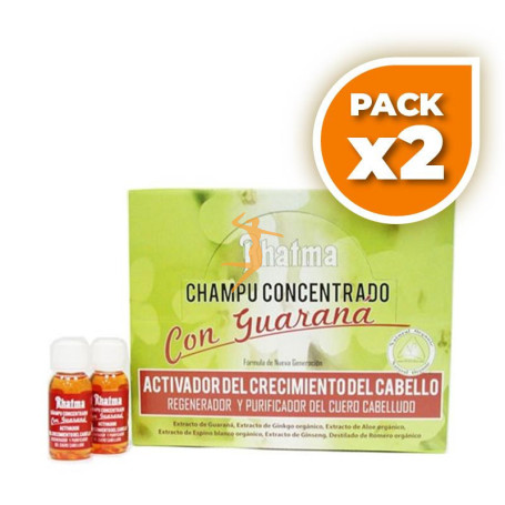 Pack 2x CHAMPÚ ACTIVADOR CRECIMIENTO CON GUARANÁ 30Ml. RHATMA