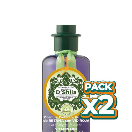 Pack 2x CHAMPÚ PROTEICO DE RETAMA CON VID ROJA 300Ml. SHILA