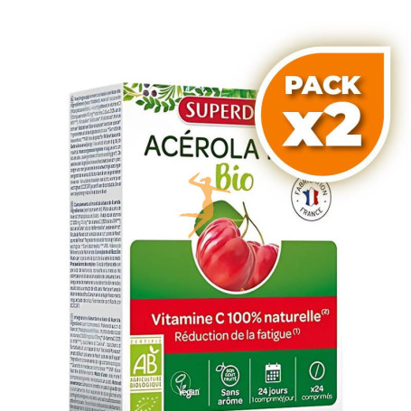 Pack 2x ACEROLA 1000 (VITAMINA C) BIO 24 COMPRIMIDOS SUPERDIET