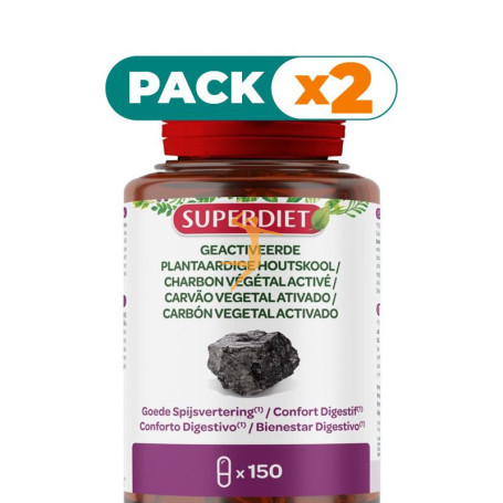 Pack 2x CARBÓN VEGETAL ACTIVADO 150 CÁPSULAS SUPERDIET