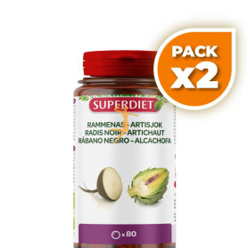 Pack 2x RÁBANO NEGRO Y ALCACHOFA BIO 80 COMPRIMIDOS SUPERDIET