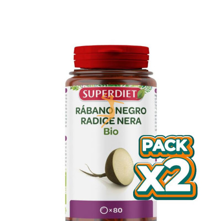 Pack 2x RÁBANO NEGRO BIO 80 COMPRIMIDOS SUPERDIET