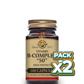 Pack 2x VITAMINA B-COMPLEX CON VIT C 100 CÁPSULAS SOLGAR