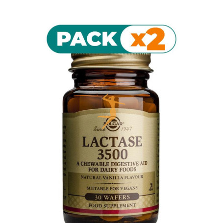 Pack 2x LACTASA 30 CÁPSULAS MASTICABLES SOLGAR