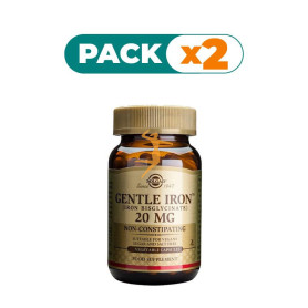 Pack 2x HIERRO GENTLE 90 CÁPSULAS VEGETALES SOLGAR