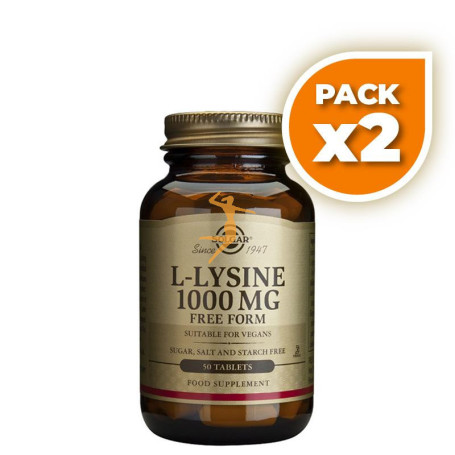 Pack 2x L-LISINA 1.000 MG 50 CAPSULAS SOLGAR